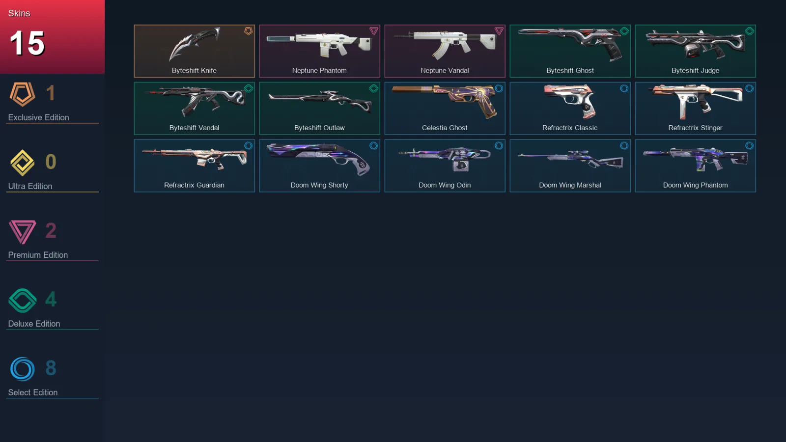 EU | Lv56 | Unranked | 15 Skin | 16 Agent | 28 Buddy