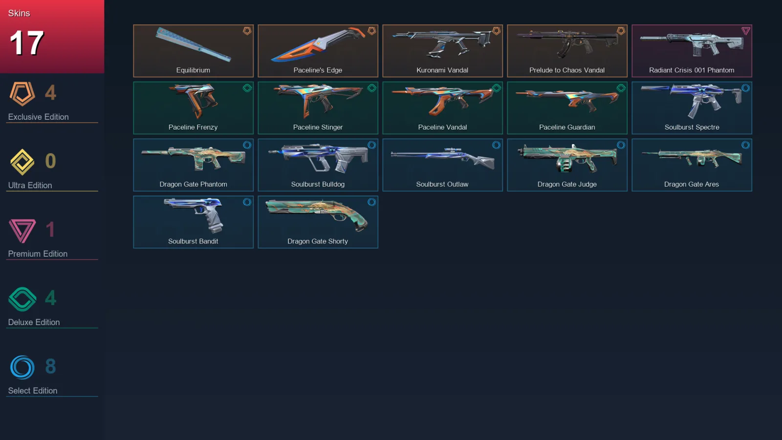 EU | Lv42 | Unranked | 17 Skin | 14 Agent | 15 Buddy