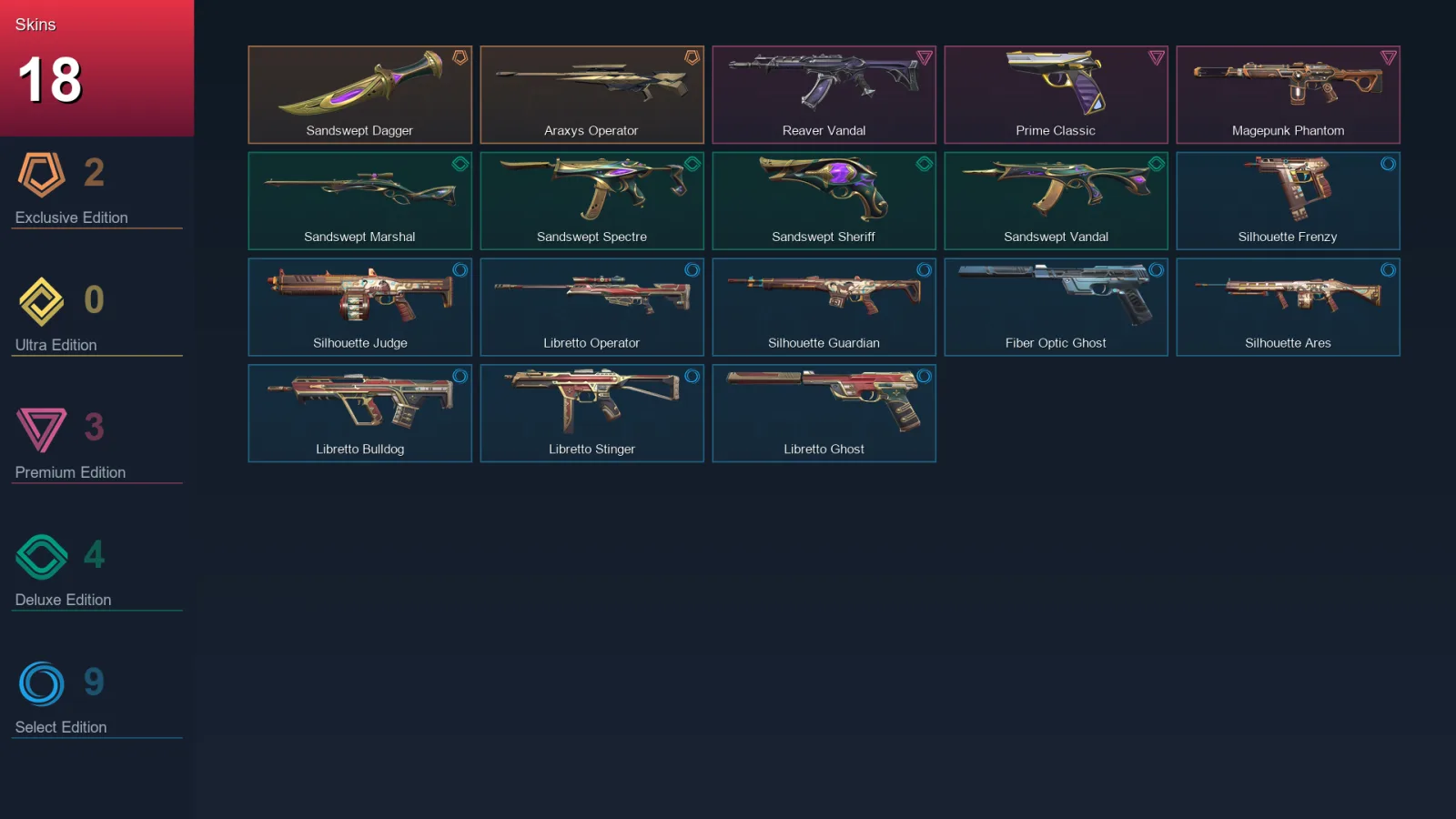 AP | Lv78 | Unranked | 18 Skin | 24 Agent | 27 Buddy