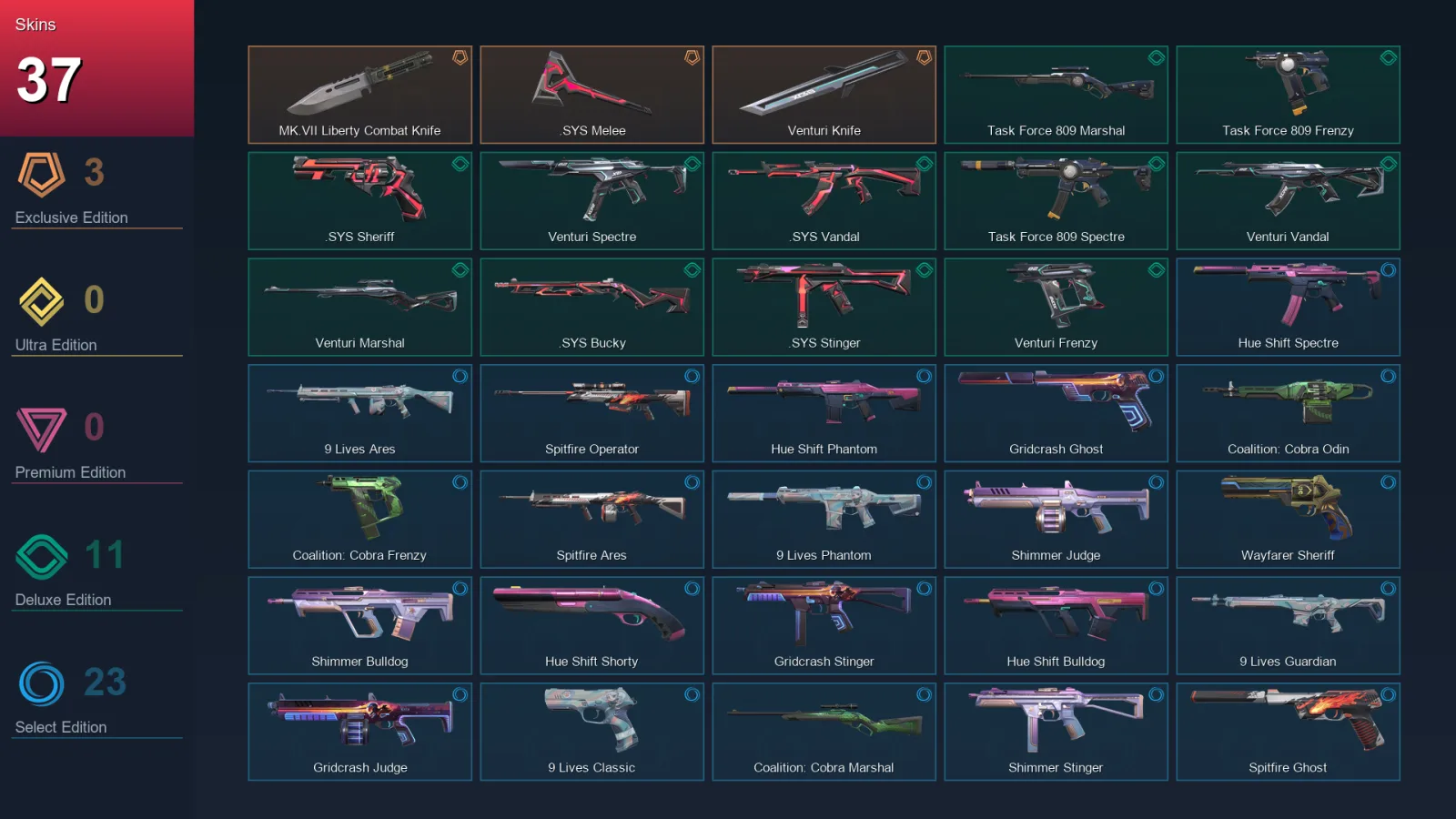 EU | Lv81 | Unranked | 37 Skin | 29 Agent | 36 Buddy
