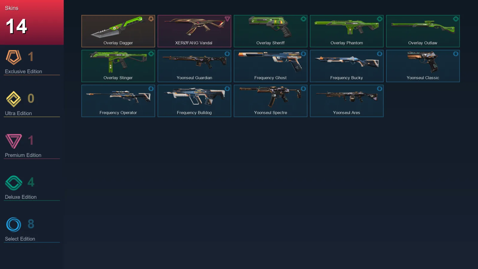 EU | Lv44 | Unranked | 14 Skin | 14 Agent | 22 Buddy