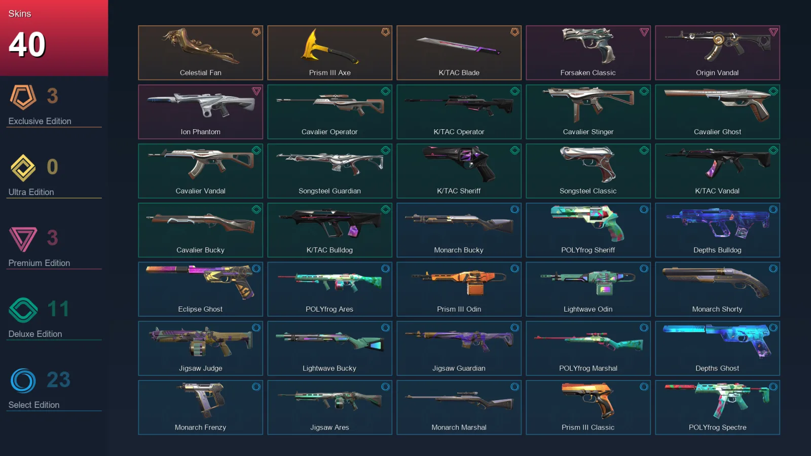 NA | Lv47 | Unranked | 40 Skin | 16 Agent | 33 Buddy