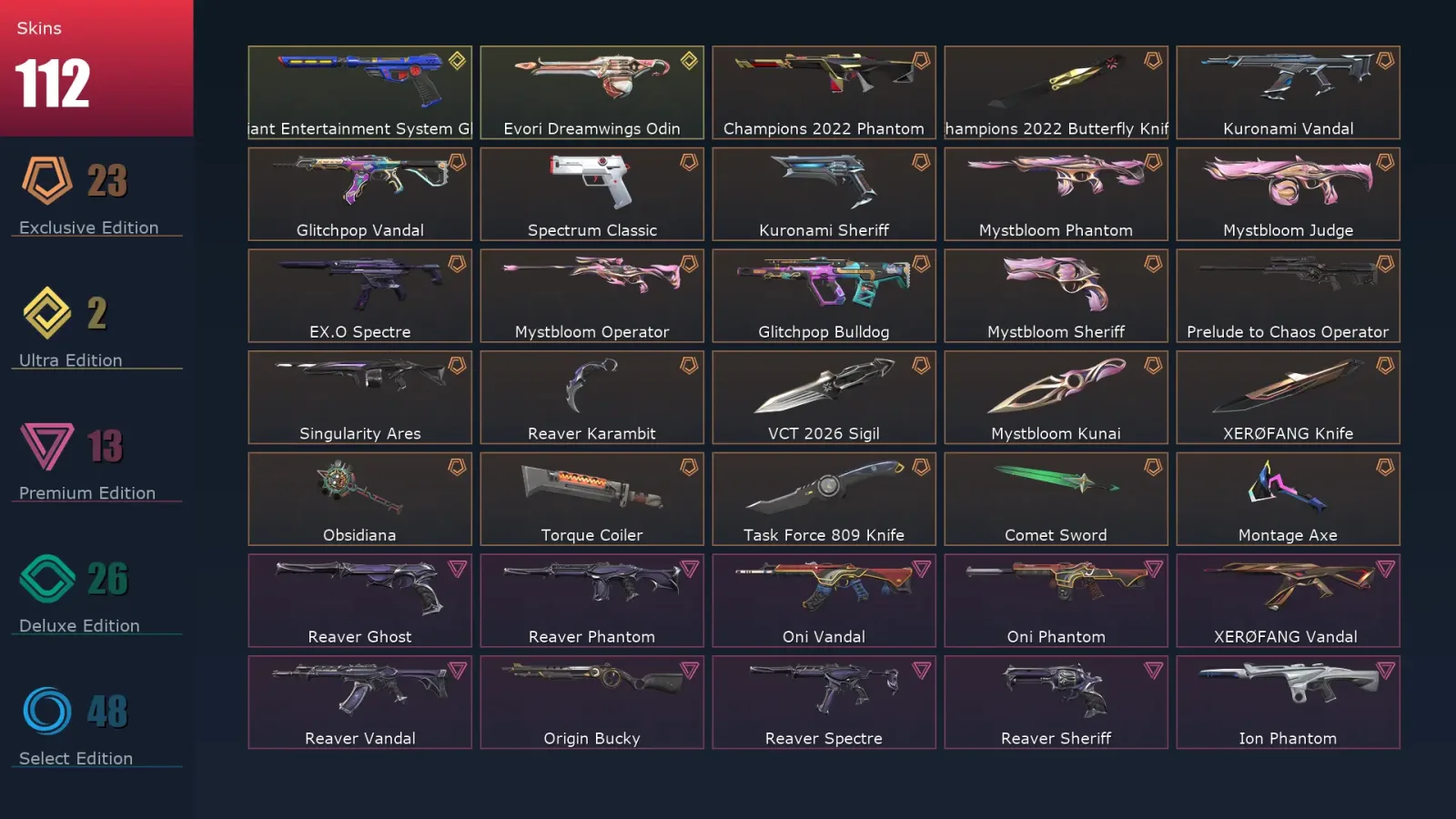 [Valorant] | EU | Level 218 | Gold 1 | 29 Agents | 112 Skins — Valorant account