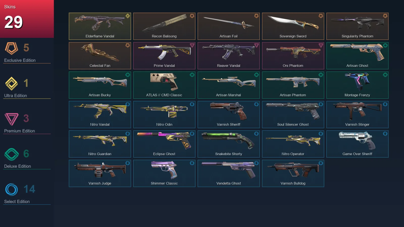 EU | Lv153 | Unranked | 29 Skin | 29 Agent | 82 Buddy