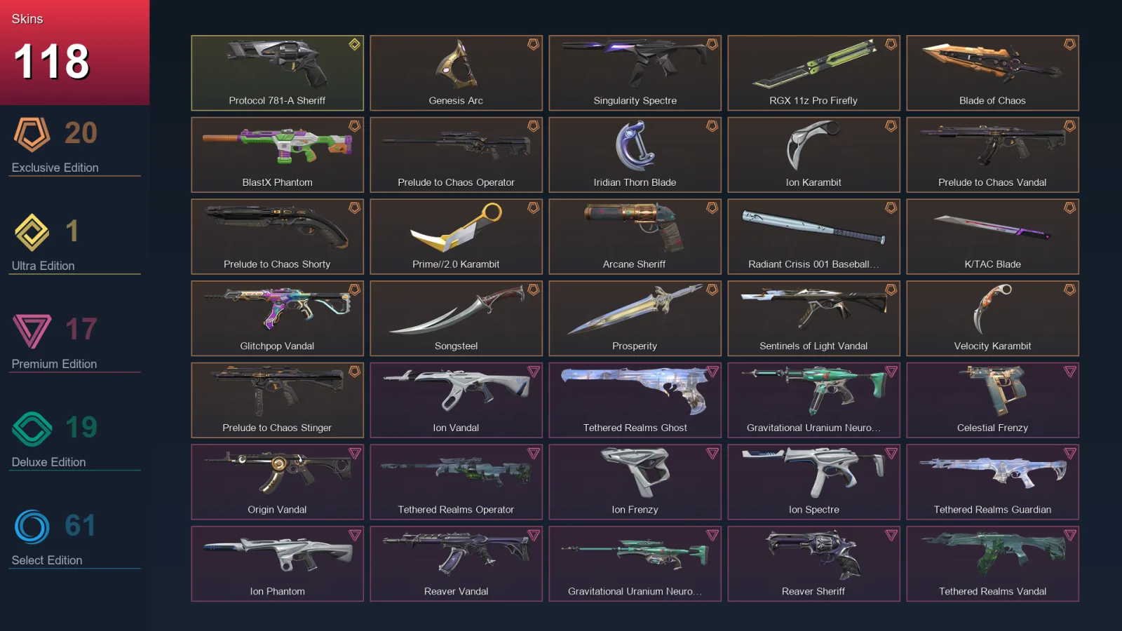 EU | Lv304 | Unranked | 118 Skin | 27 Agent | 135 Buddy