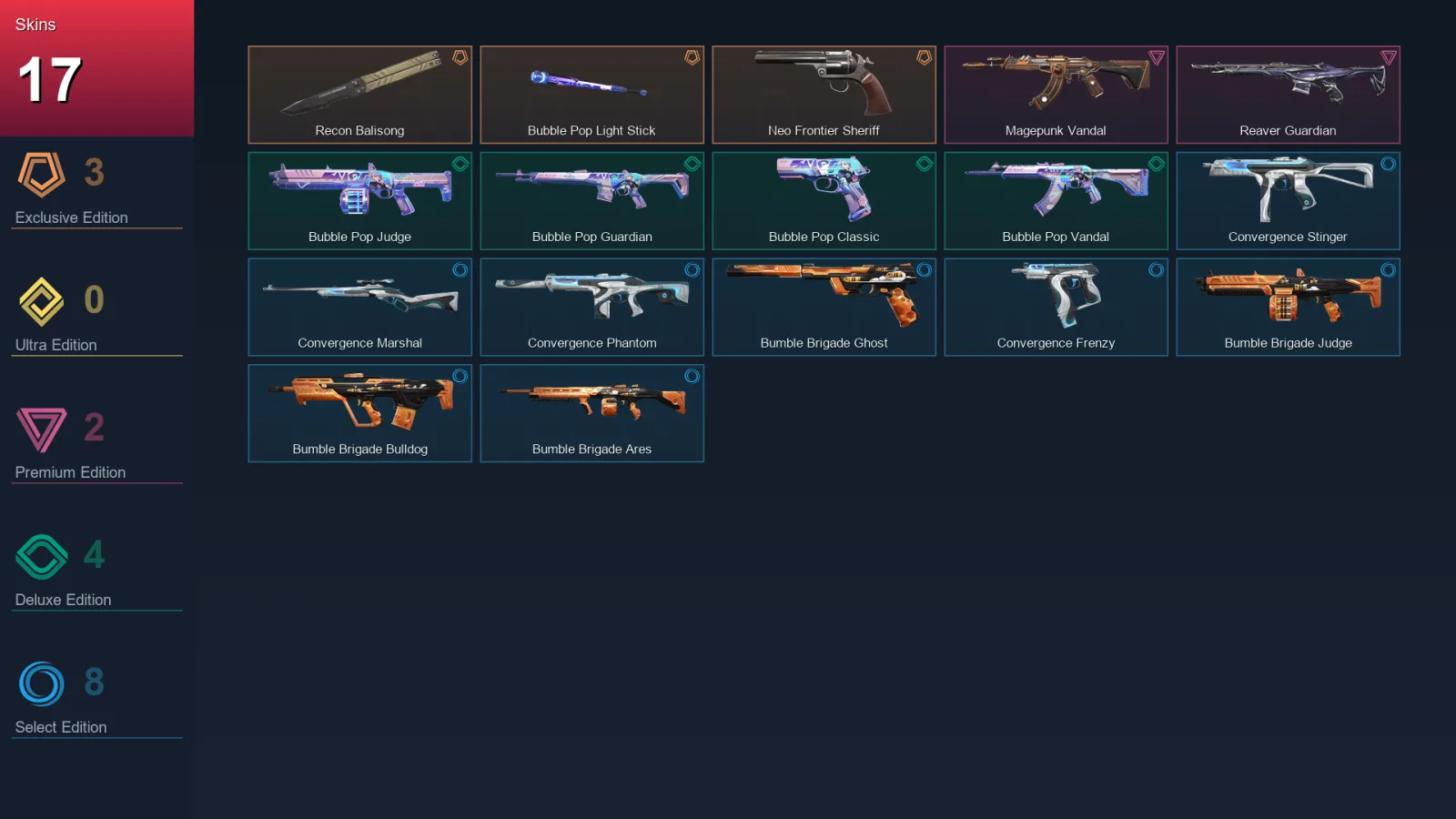 EU | Lv29 | Unranked | 17 Skin | 9 Agent | 19 Buddy