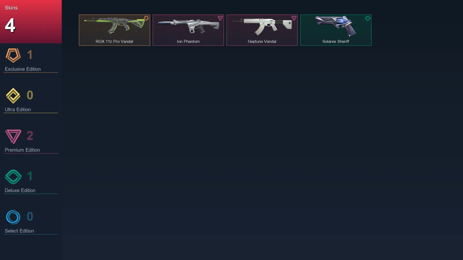 EU | Lv48 | Unranked | 4 Skin | 15 Agent | 18 Buddy — Ion Phantom