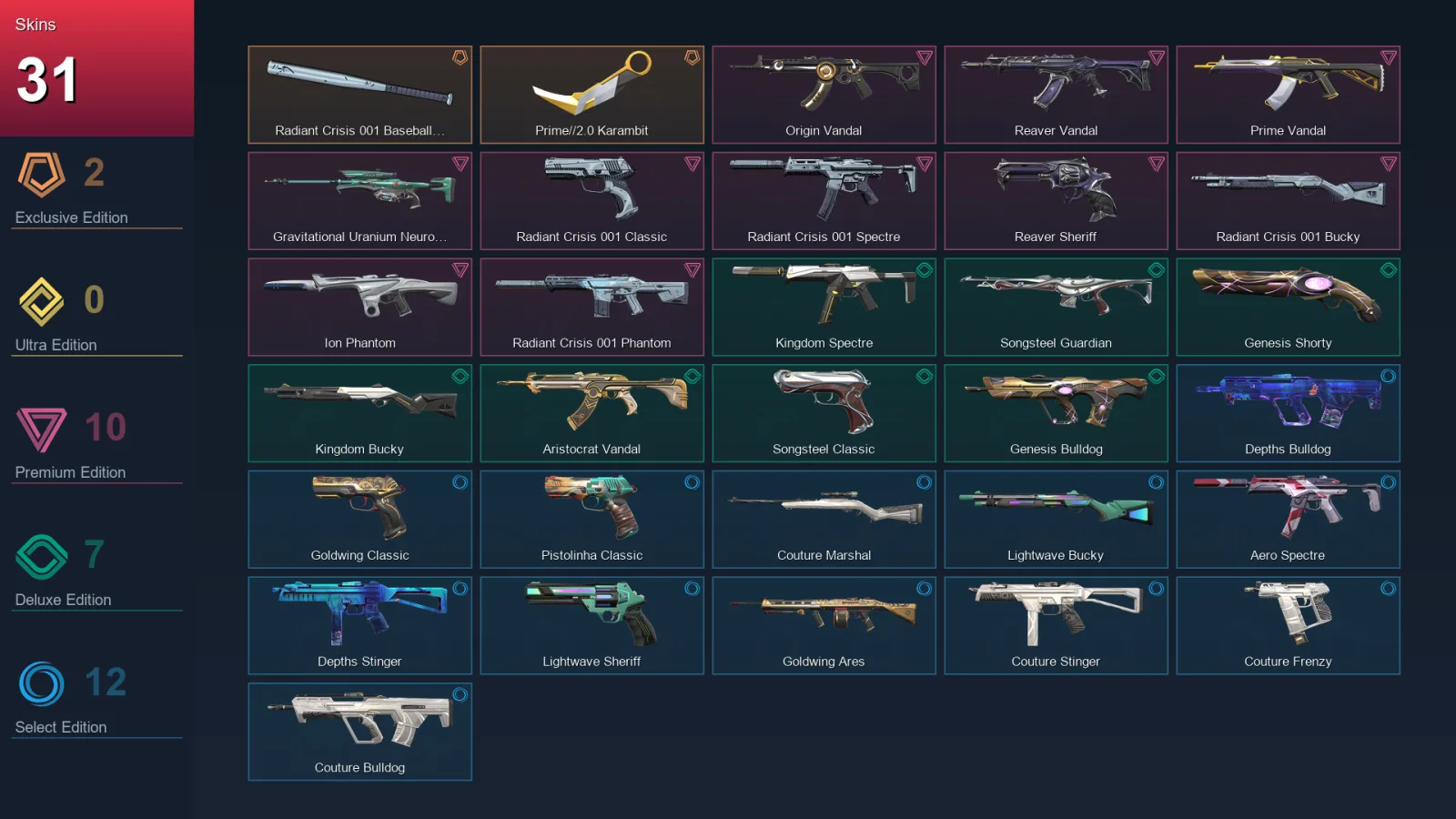 EU | Lv28 | Unranked | 31 Skin | 12 Agent | 21 Buddy