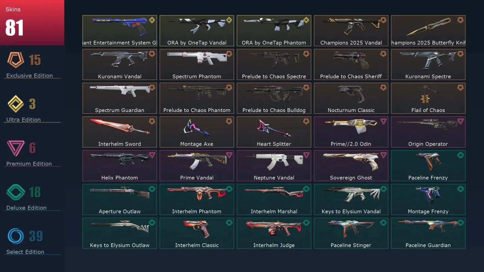 [Valorant] | EU | Level 109 | 29 Agents | 81 Skins — Valorant account