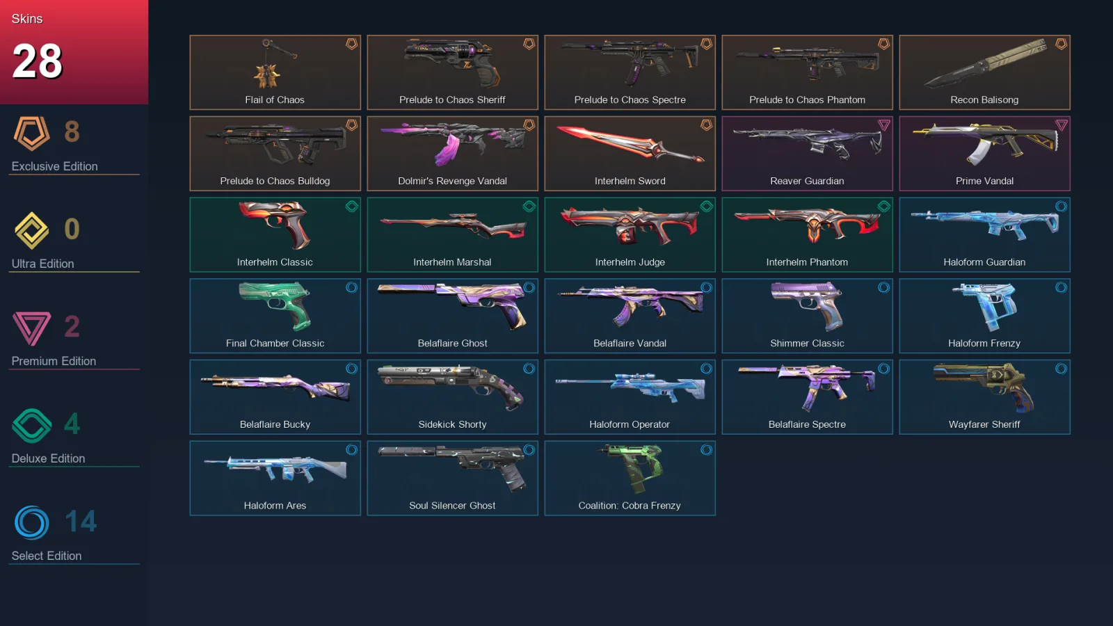 AP | Lv141 | Unranked | 28 Skin | 27 Agent | 67 Buddy