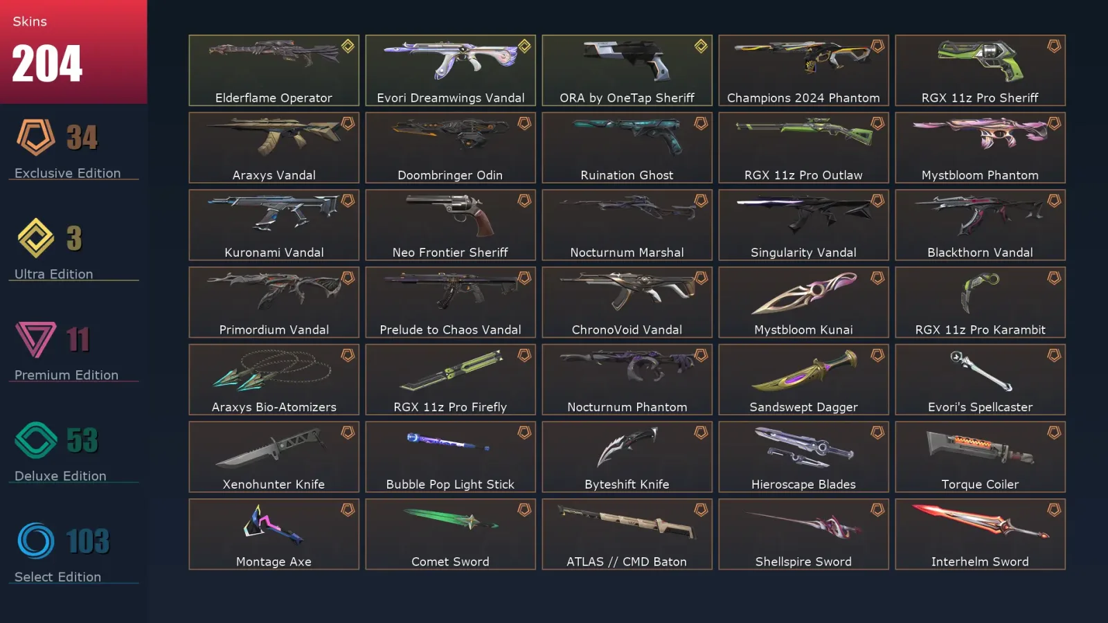 [Valorant] | EU | Level 368 | Diamond 1 | 29 Agents | 204 Skins — Valorant account