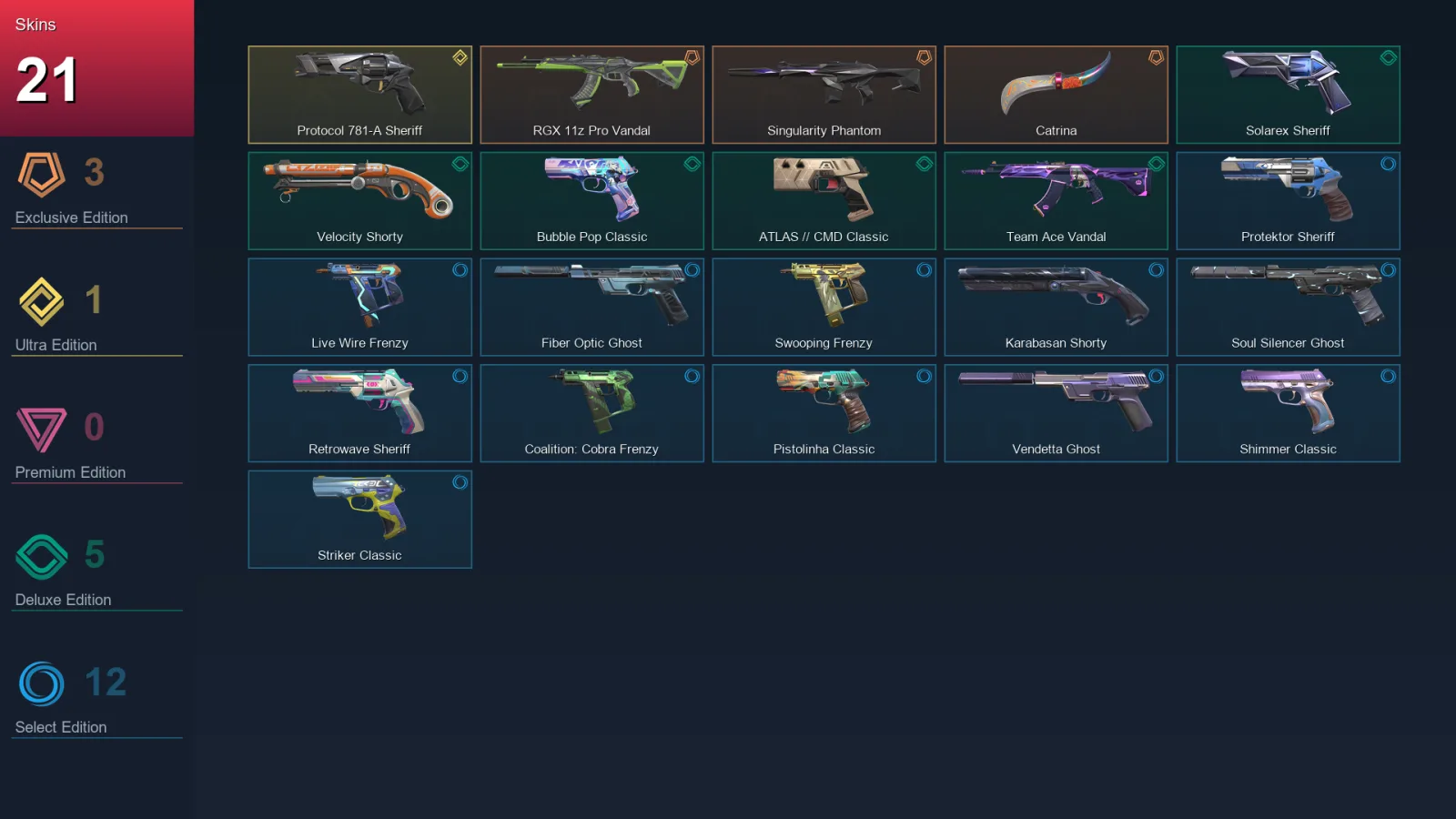 EU | Lv228 | Unranked | 21 Skin | 27 Agent | 87 Buddy