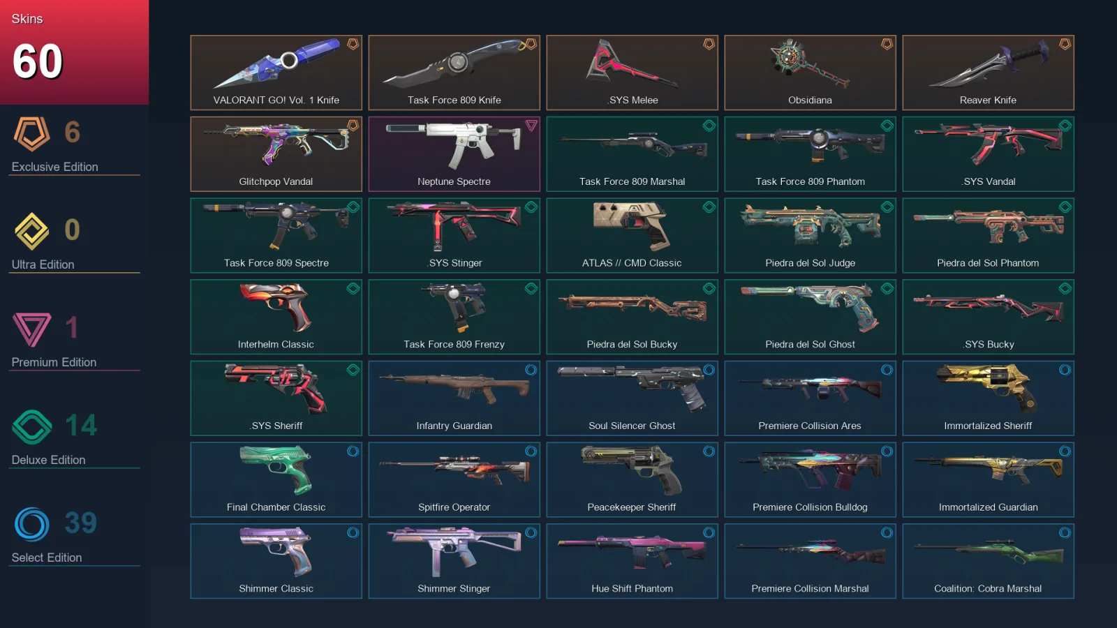 AP | Lv205 | Unranked | 60 Skin | 28 Agent | 106 Buddy