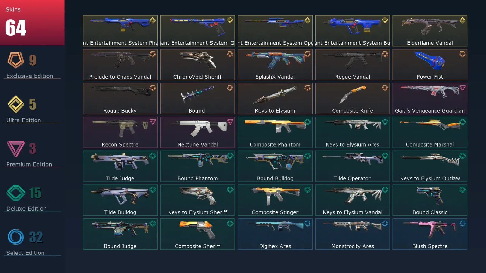 [Valorant] | EU | Level 106 | 29 Agents | 64 Skins — Valorant account