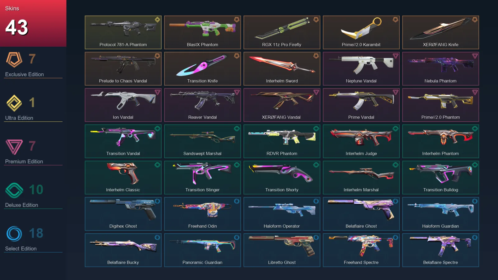EU | Lv108 | Unranked | 43 Skin | 27 Agent | 53 Buddy — Valorant account