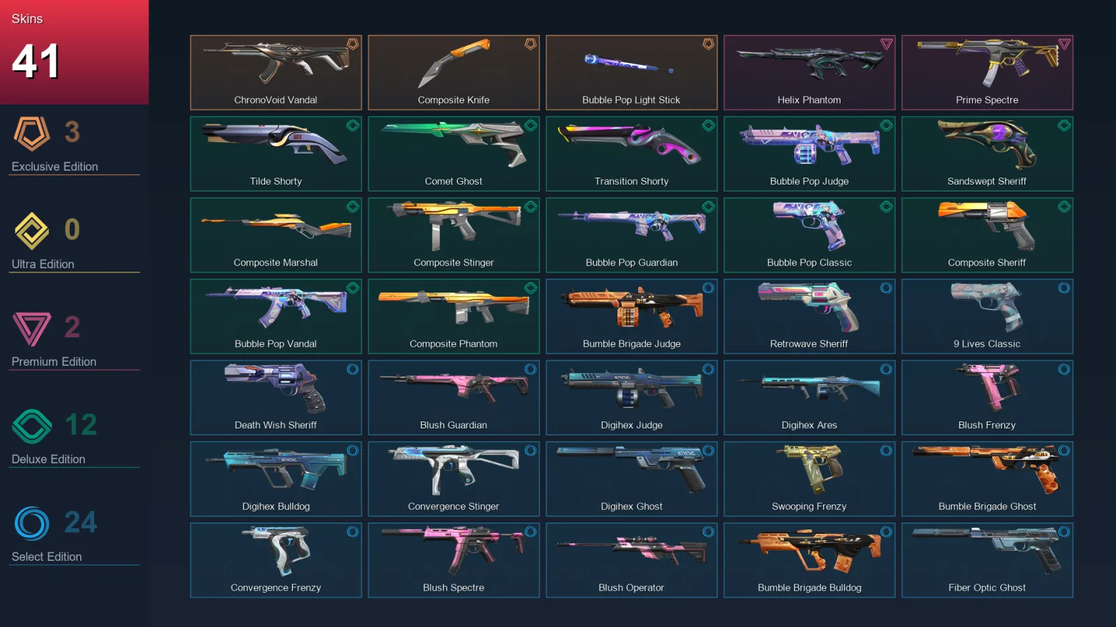 LA | Lv294 | Unranked | 41 Skin | 29 Agent | 117 Buddy