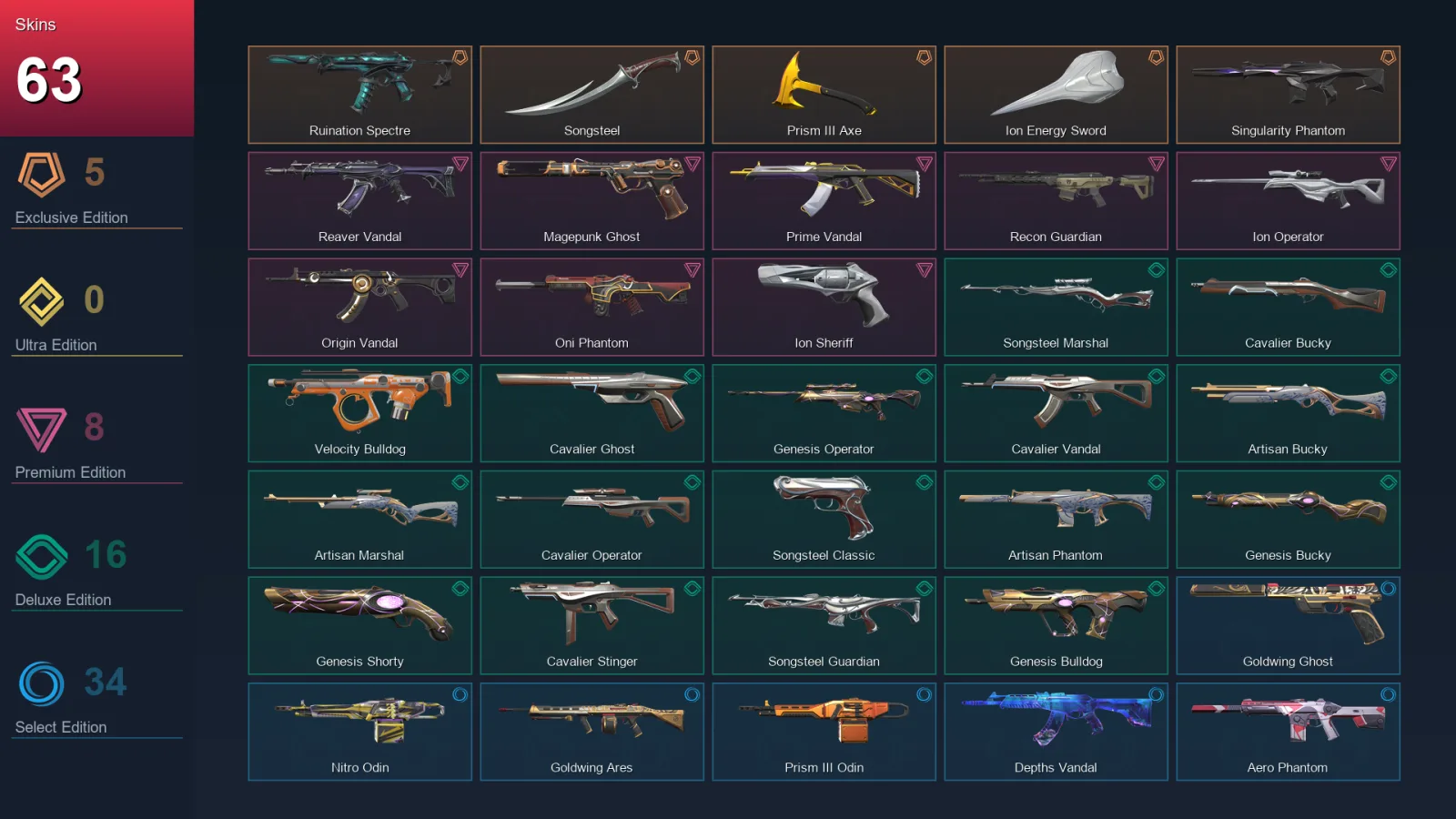 NA | Lv90 | Unranked | 63 Skin | 18 Agent | 51 Buddy — Valorant account