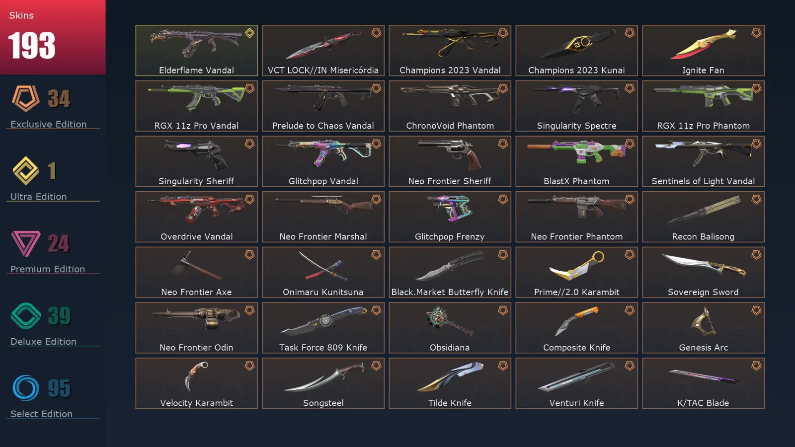 [Valorant] | EU | Level 329 | 27 Agents | 193 Skins
