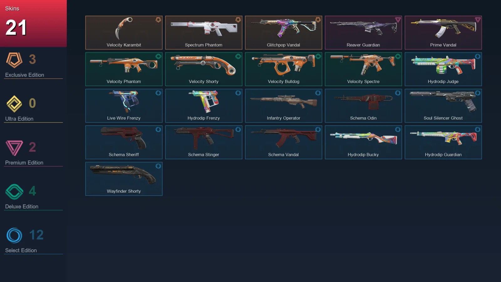 EU | Lv81 | Unranked | 21 Skin | 21 Agent | 37 Buddy