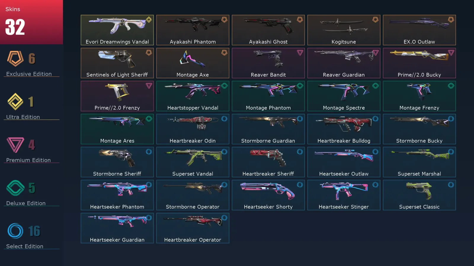 [Valorant] | EU | Level 69 | 22 Agents | 32 Skins — Valorant account