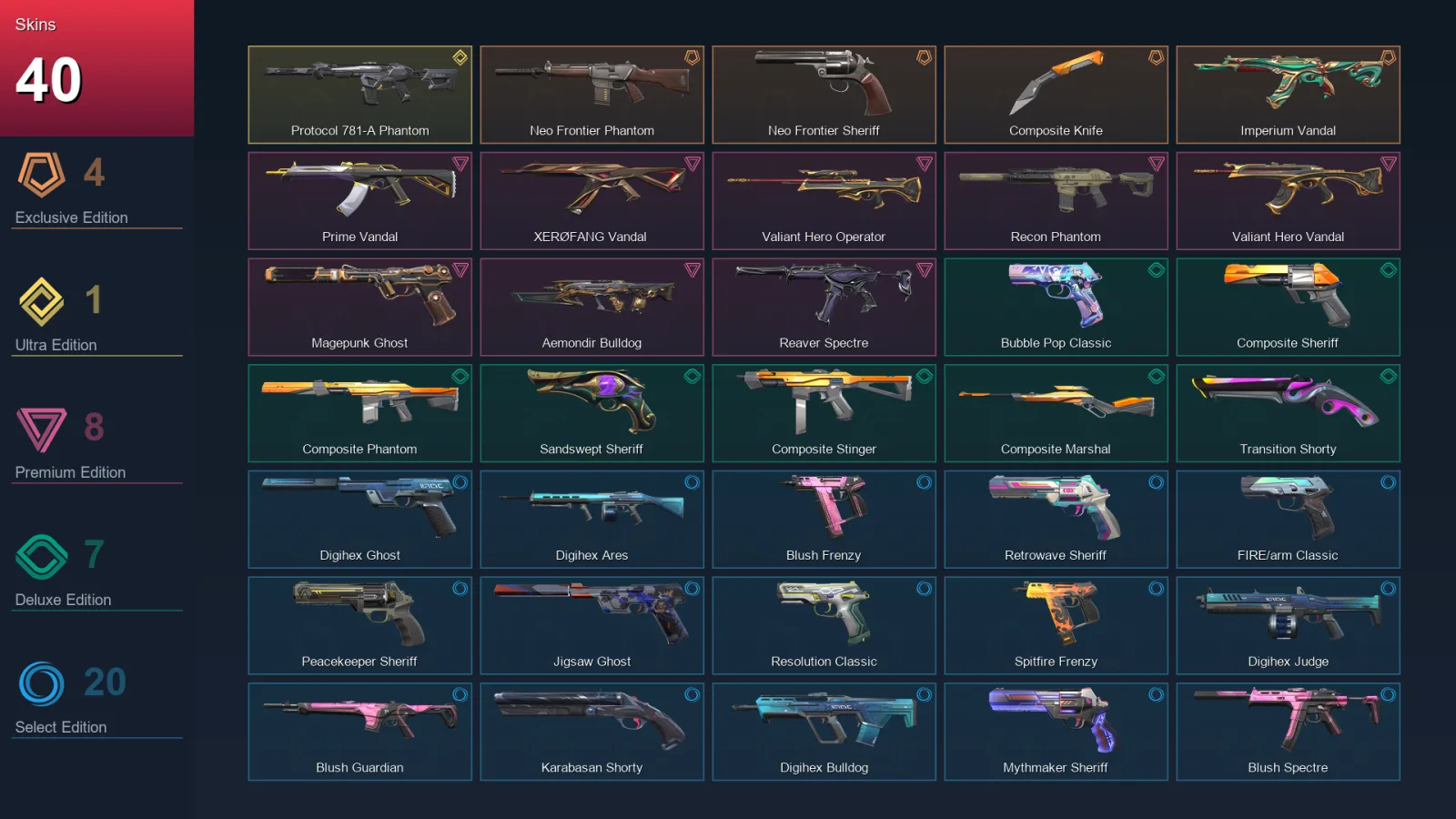 AP | Lv270 | Unranked | 40 Skin | 26 Agent | 93 Buddy