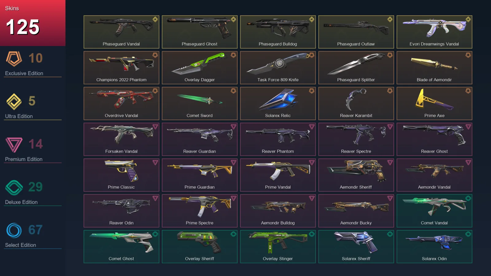 BR | Lv177 | Unranked | 125 Skin | 29 Agent | 143 Buddy