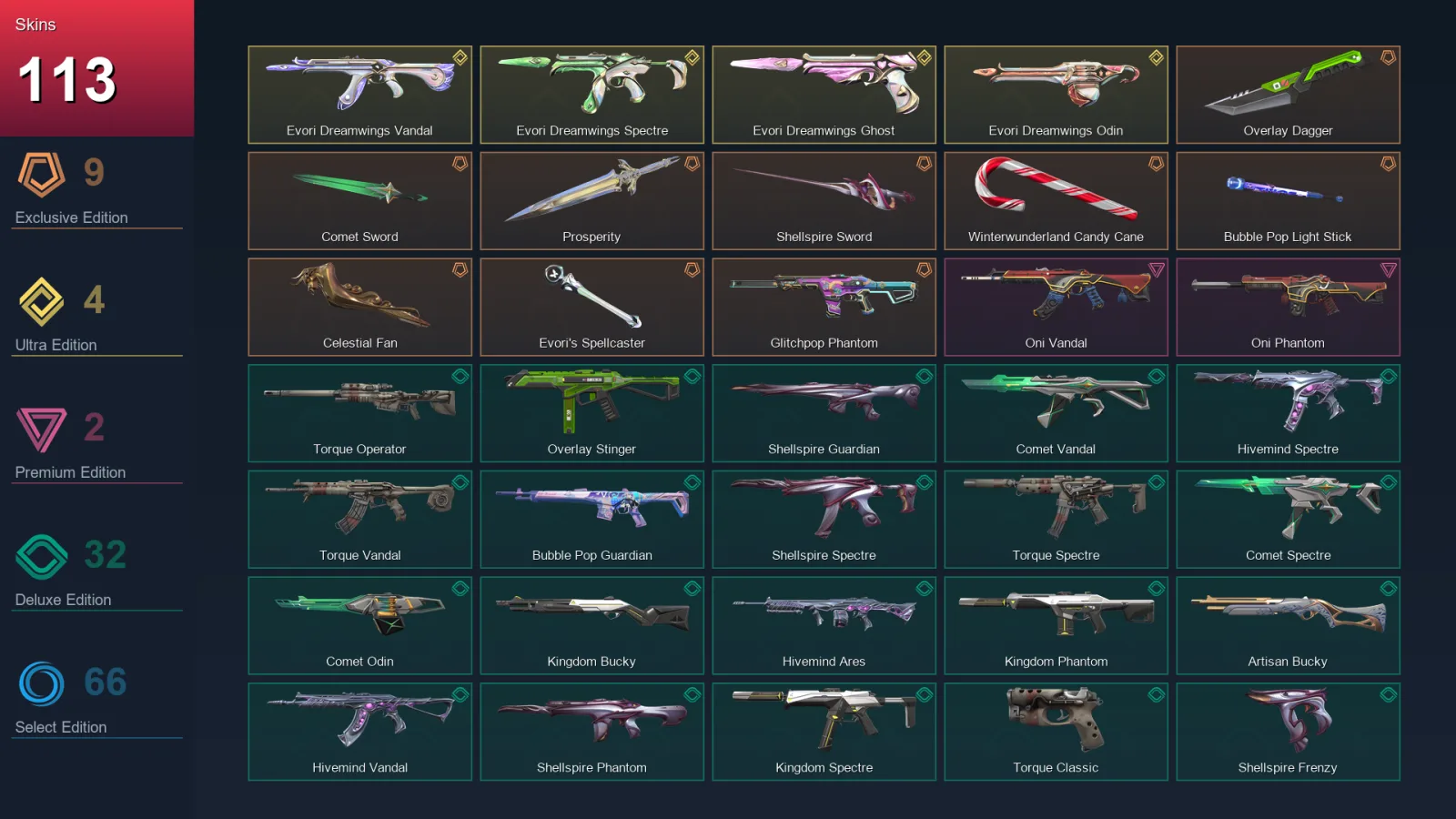 NA | Lv117 | Unranked | 113 Skin | 23 Agent | 120 Buddy