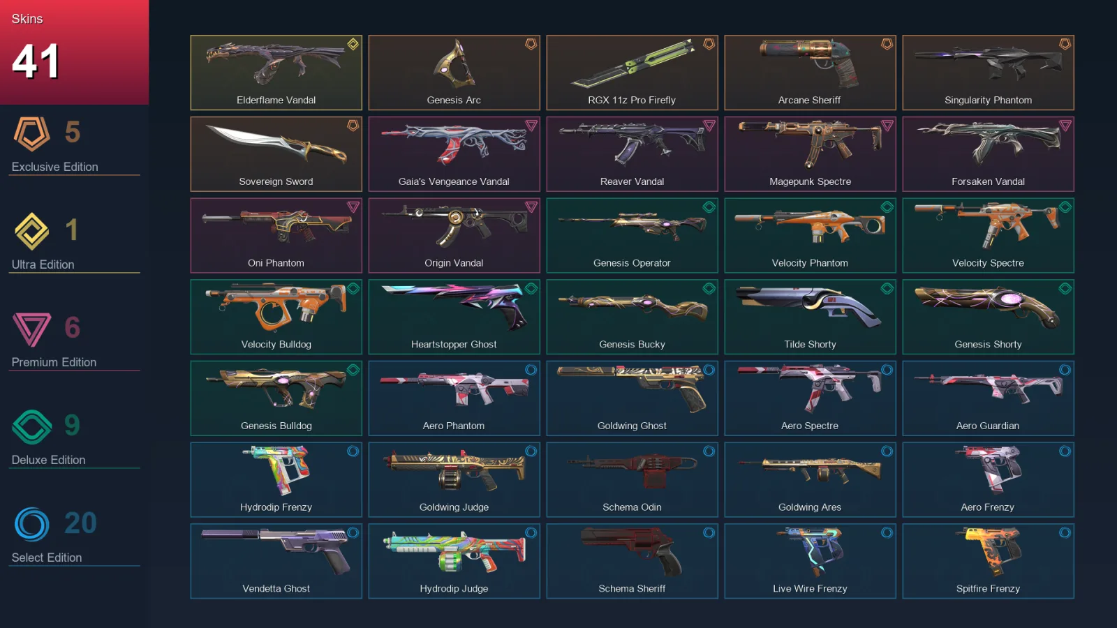 EU | Lv165 | Unranked | 41 Skin | 24 Agent | 96 Buddy — Genesis Shorty