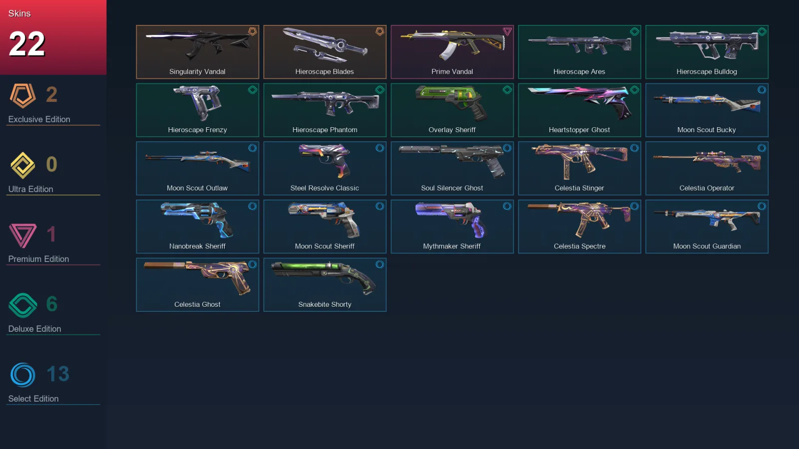 EU | Lv140 | Unranked | 22 Skin | 28 Agent | 64 Buddy