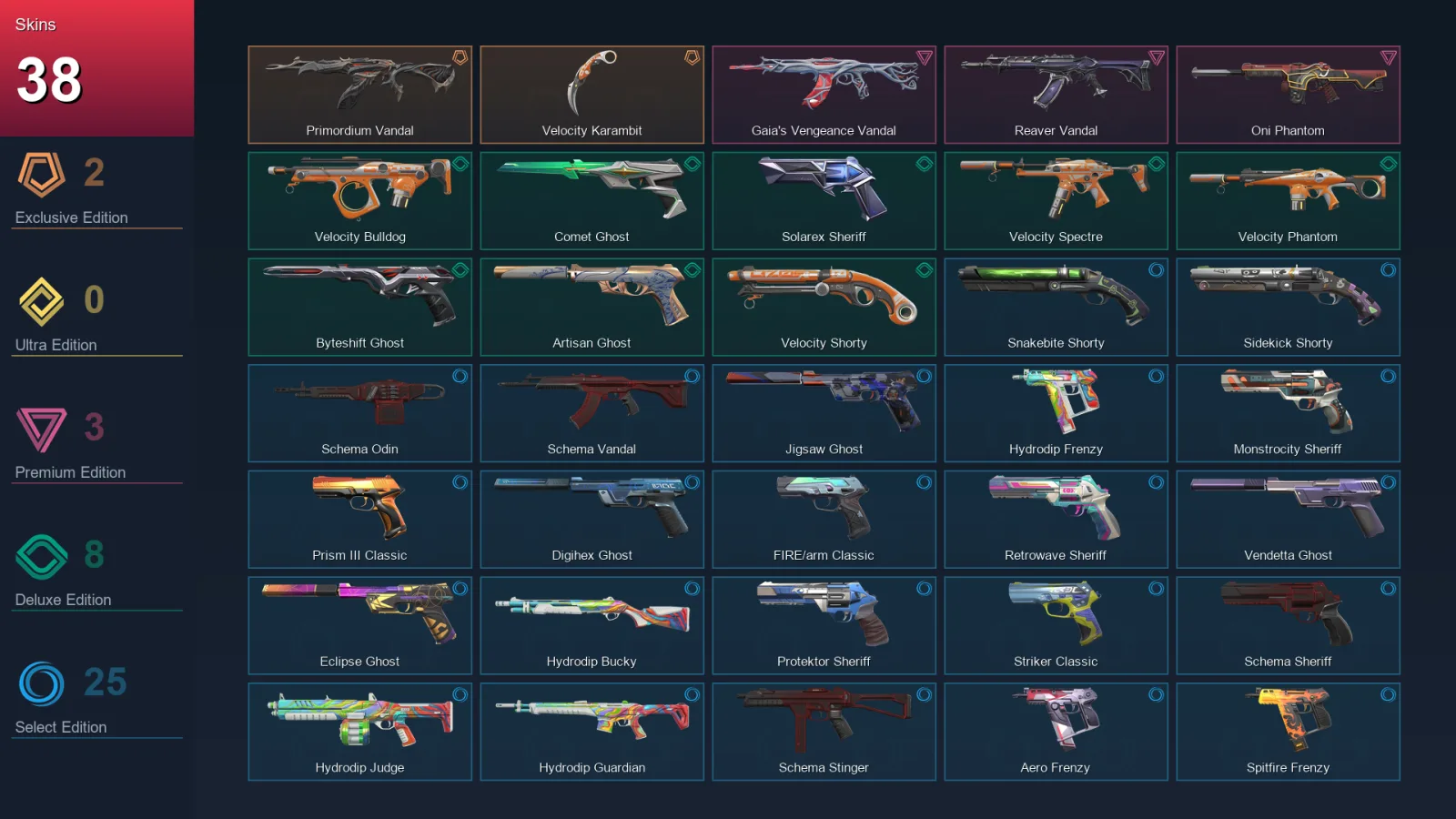 EU | Lv264 | Unranked | 38 Skin | 27 Agent | 114 Buddy — Jigsaw Ghost