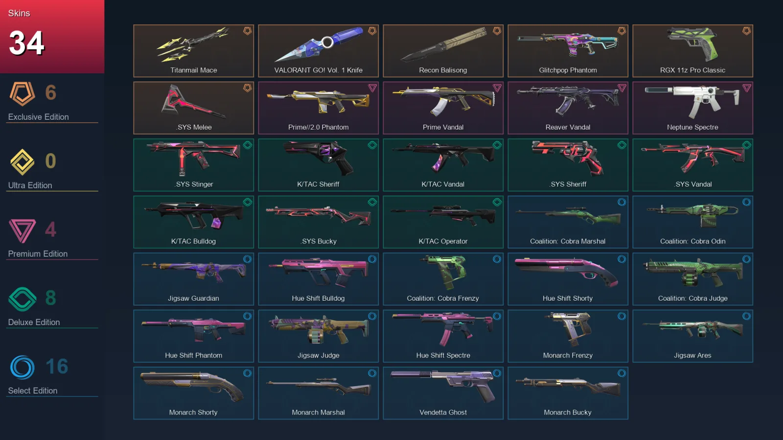 LA | Lv59 | Unranked | 34 Skin | 14 Agent | 39 Buddy