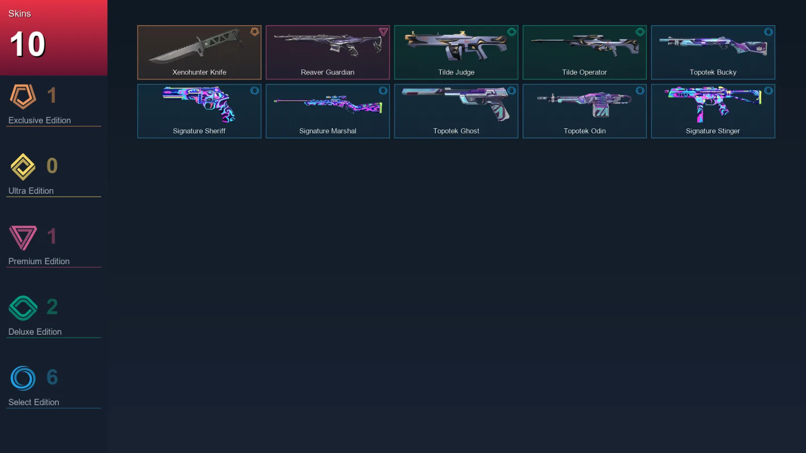 EU | Xenohunter Knife | Reaver Guardian | Tilde Judge | Tilde Operator | 10 Skin | 18 Agent | 22 Buddy | Lv49