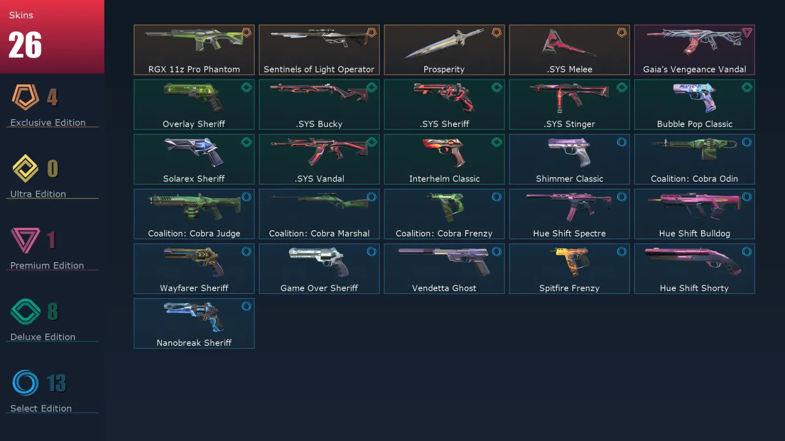 [Valorant] | EU | Level 203 | 29 Agents | 26 Skins — Valorant account