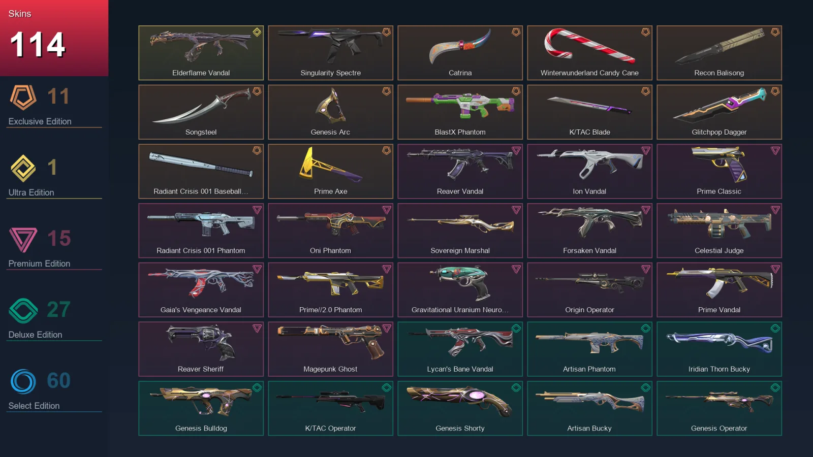 AP | Lv132 | Unranked | 114 Skin | 25 Agent | 96 Buddy