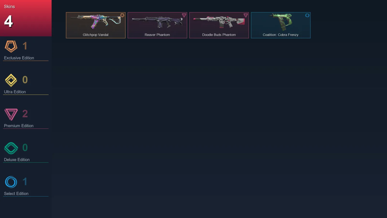 AP | Lv67 | Unranked | 4 Skin | 21 Agent | 29 Buddy