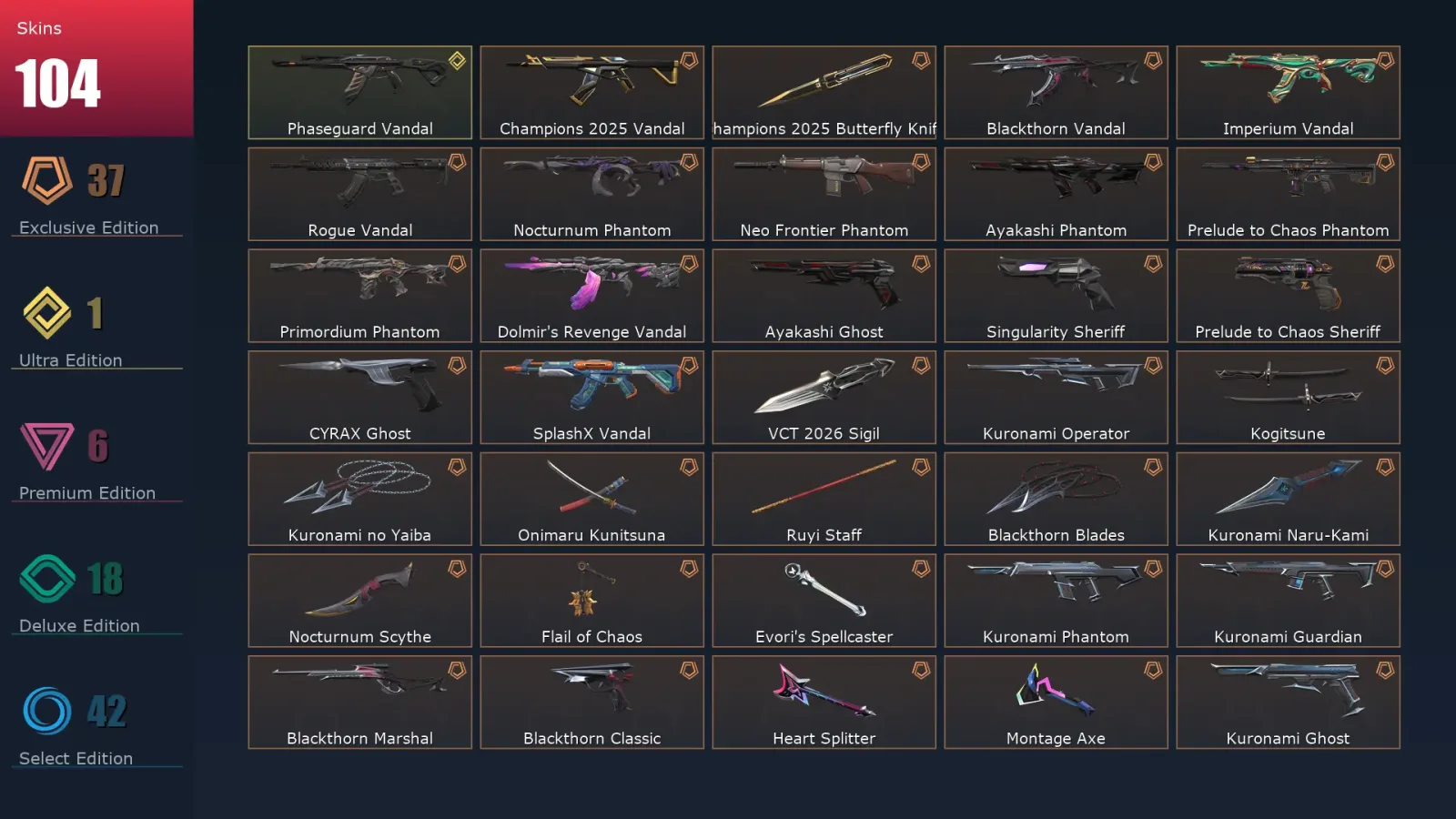[Valorant] | EU | Level 1 | Immortal 1 | 29 Agents | 104 Skins — Valorant account