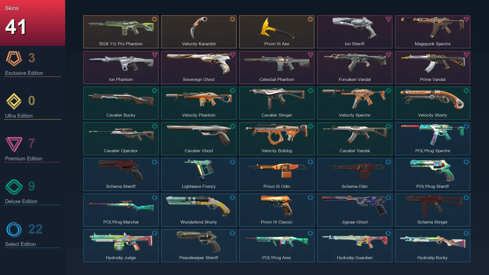 AP | Lv140 | Unranked | 41 Skin | 27 Agent | 80 Buddy — Valorant account