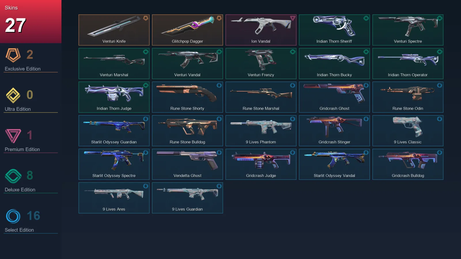 AP | Lv95 | Unranked | 27 Skin | 22 Agent | 39 Buddy