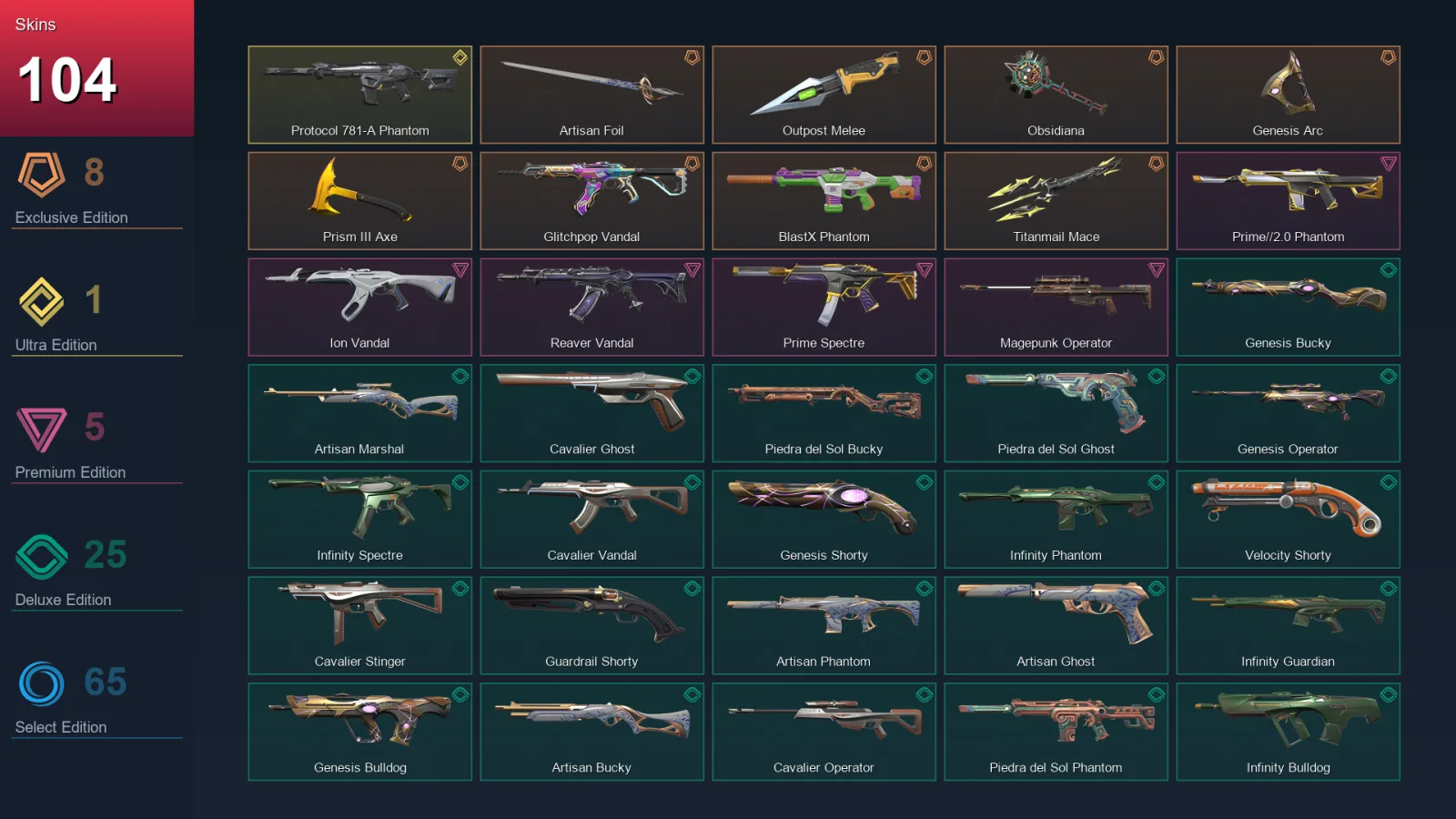 AP | Lv328 | Unranked | 104 Skin | 27 Agent | 144 Buddy — Valorant account