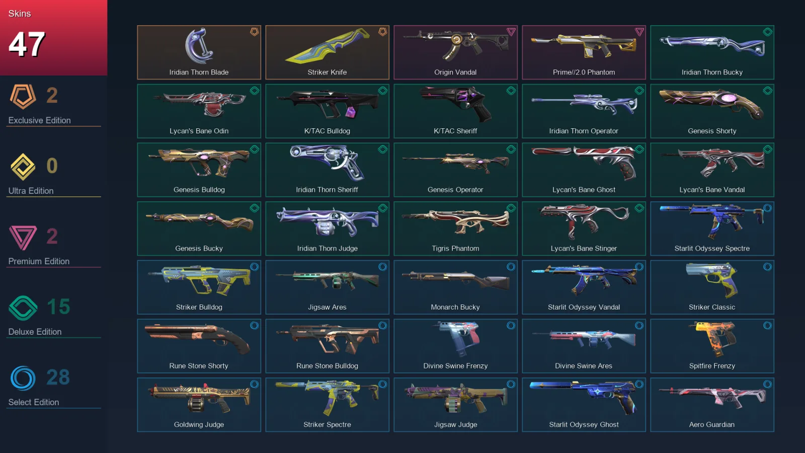 AP | Lv109 | Unranked | 47 Skin | 23 Agent | 61 Buddy — Valorant account
