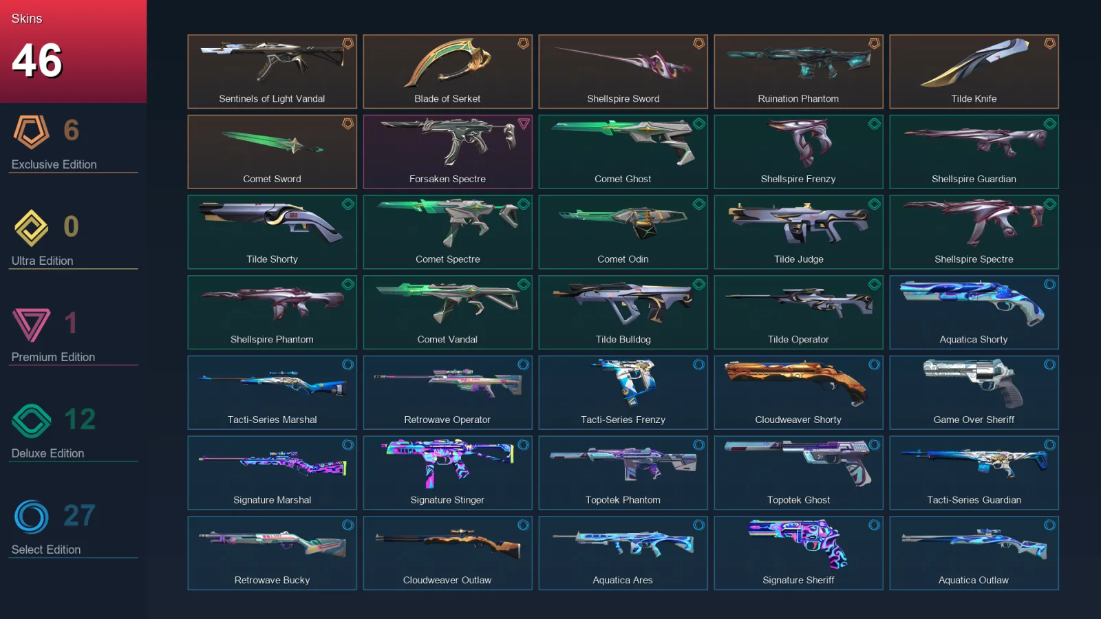 EU | Lv91 | Unranked | 46 Skin | 25 Agent | 64 Buddy