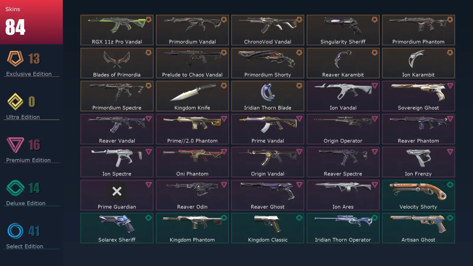 [Valorant] | EU | Level 430 | 29 Agents | 84 Skins — Valorant account