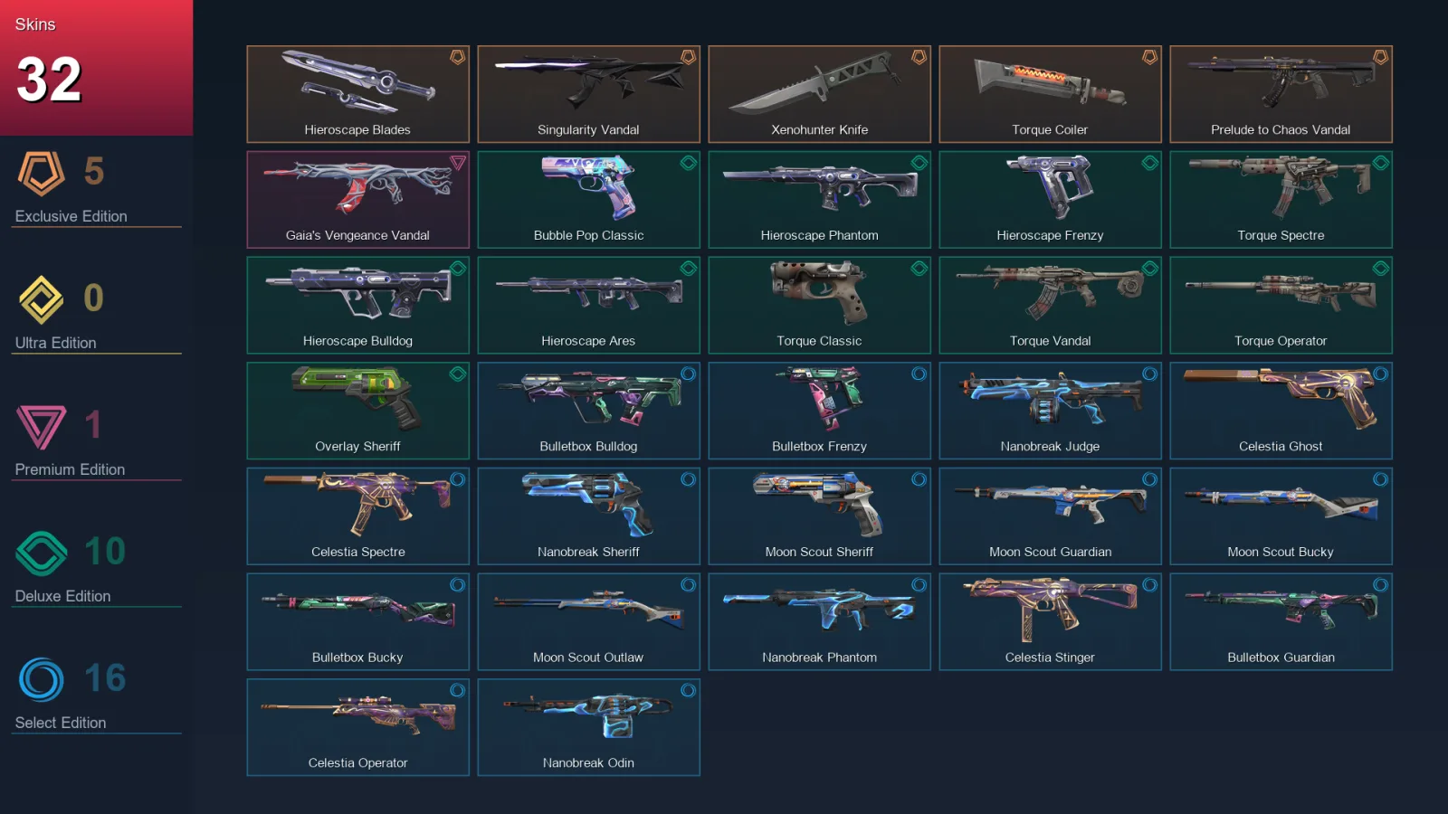 LA | Lv105 | Unranked | 32 Skin | 28 Agent | 51 Buddy