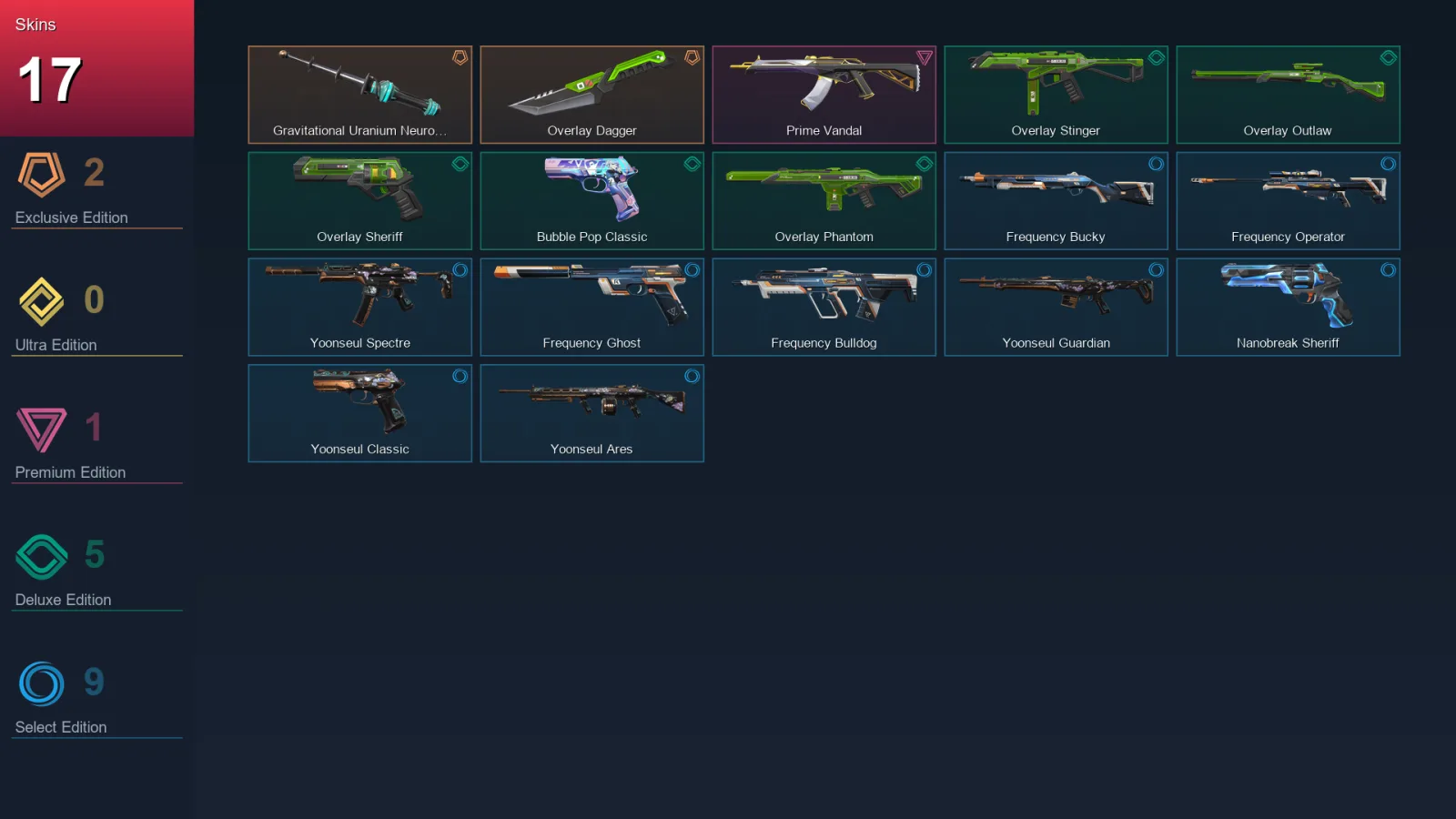 EU | Lv93 | Unranked | 17 Skin | 27 Agent | 40 Buddy