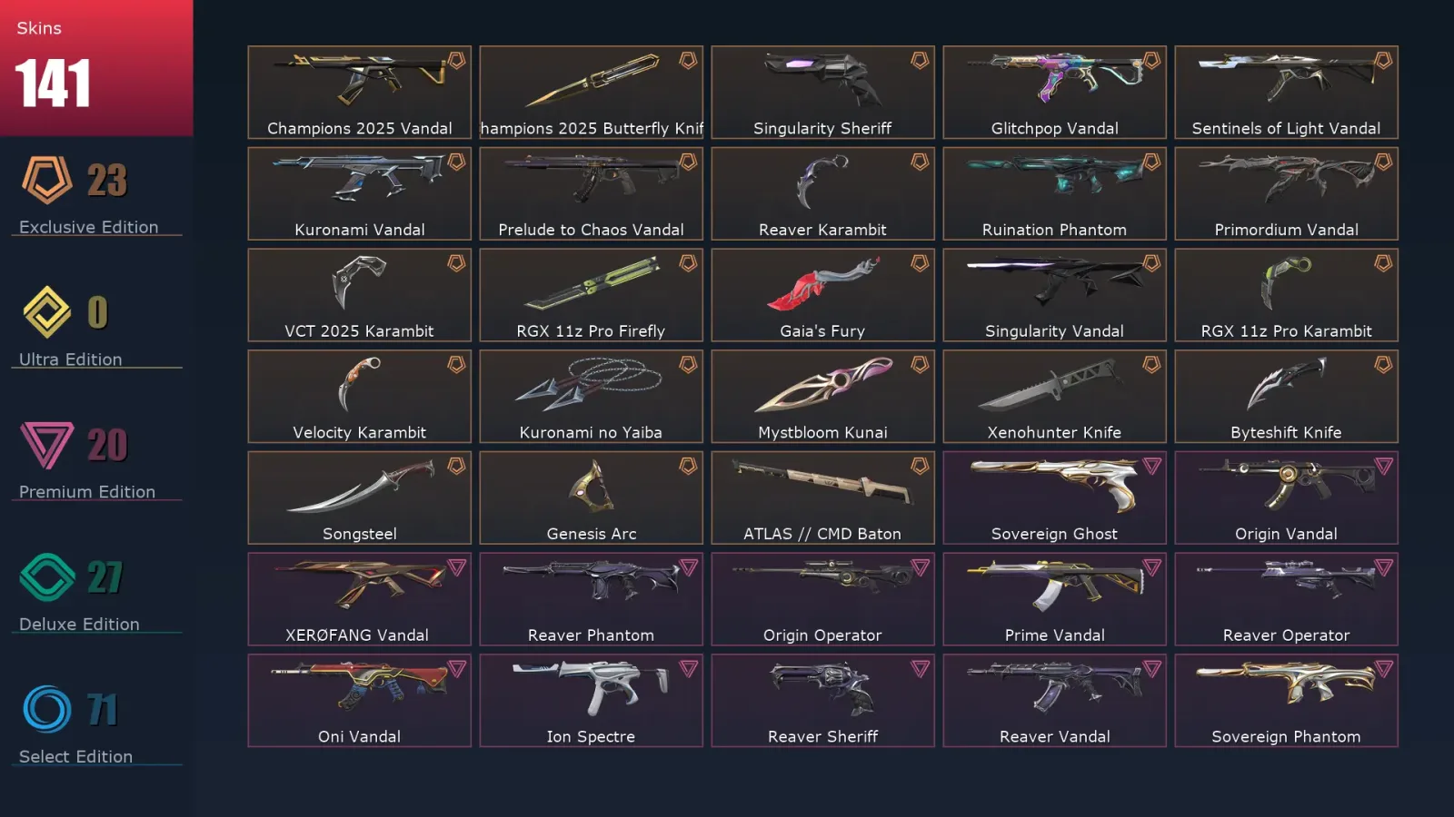 [Valorant] | EU | Level 311 | 28 Agents | 141 Skins — Valorant account