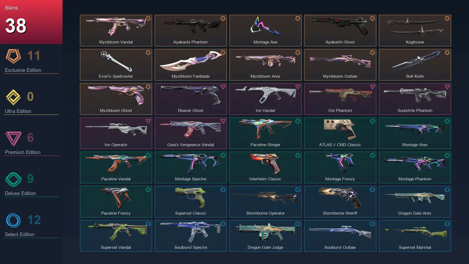 EU | Lv139 | Unranked | 38 Skin | 21 Agent | 57 Buddy