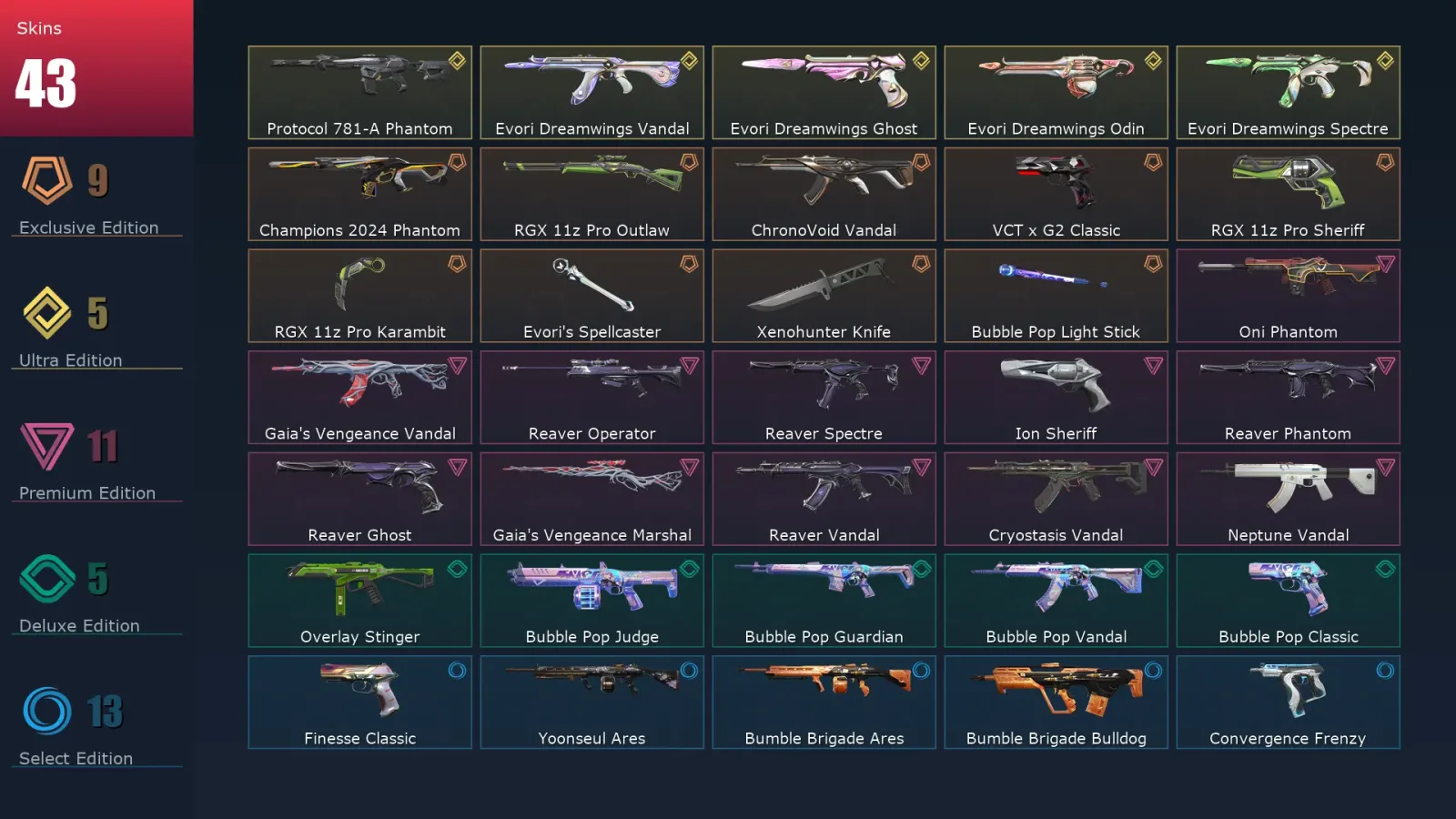 [Valorant] | EU | Level 85 | 27 Agents | 43 Skins — Valorant account