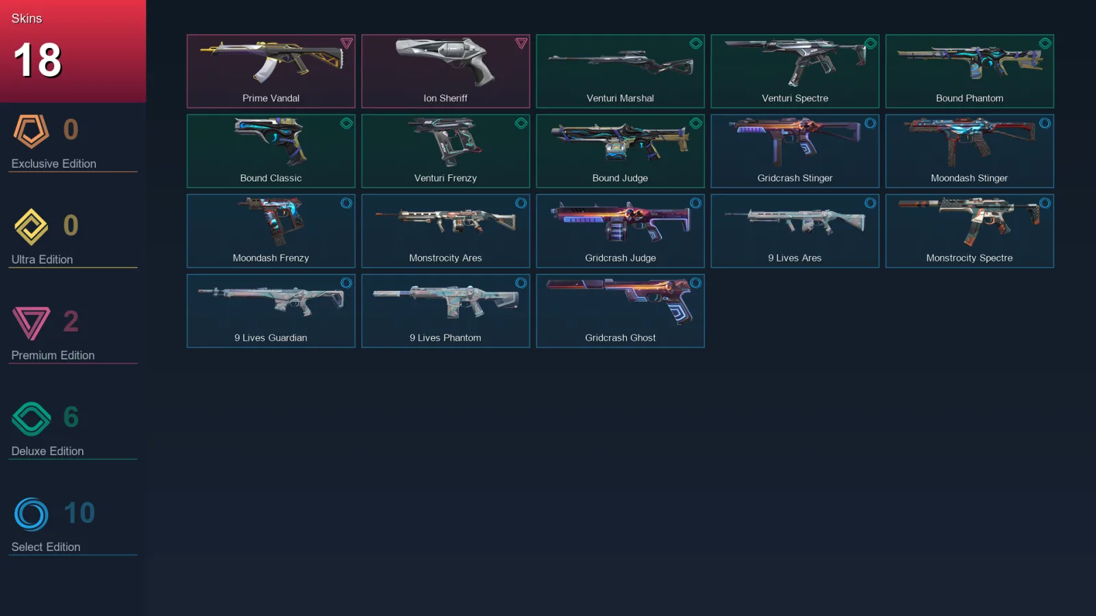 EU | Lv55 | Unranked | 18 Skin | 19 Agent | 26 Buddy — Valorant account