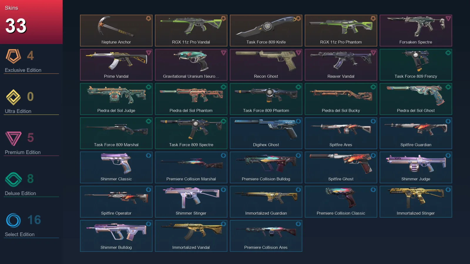 LA | Lv81 | Unranked | 33 Skin | 22 Agent | 47 Buddy — Valorant account