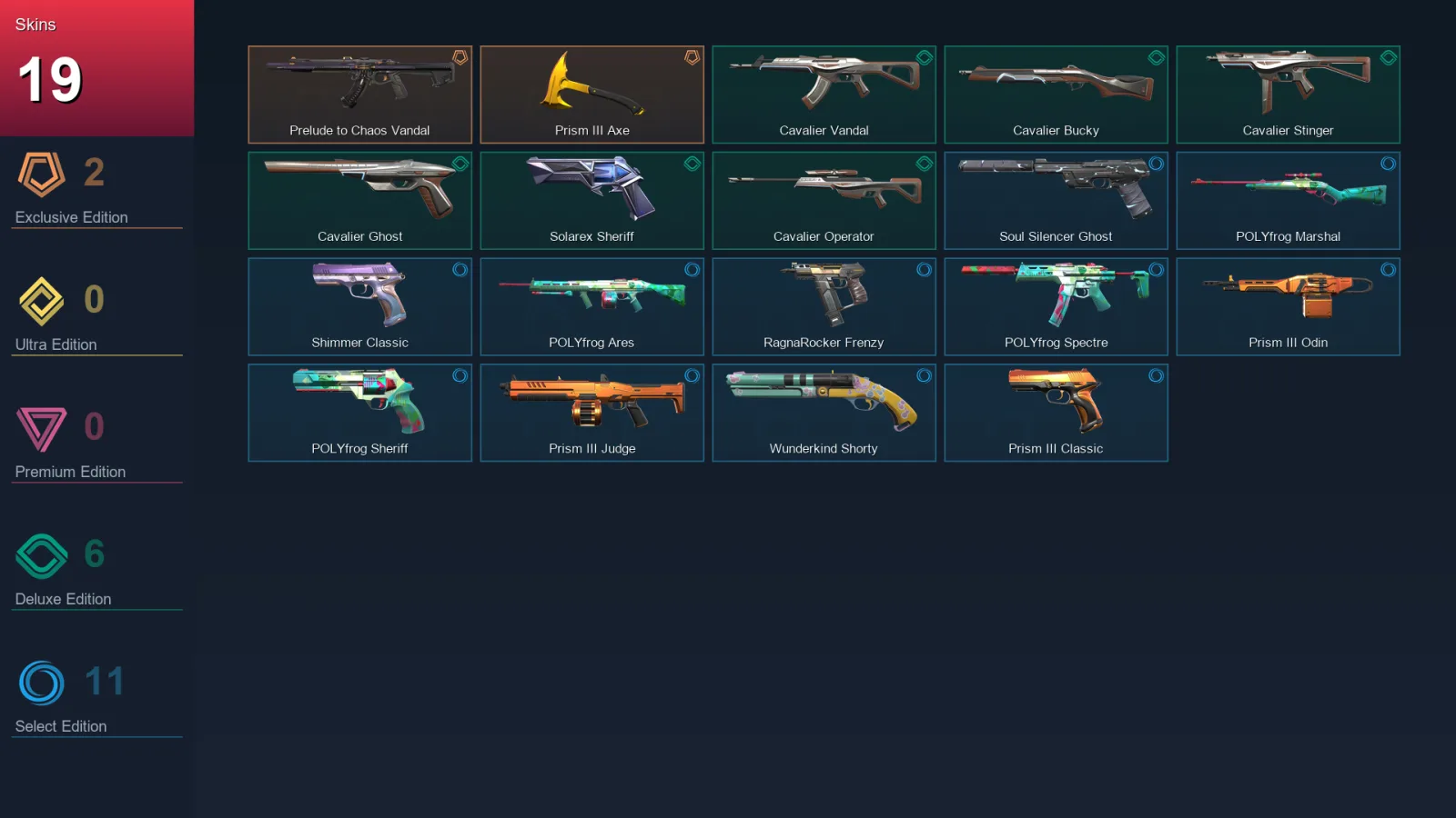 EU | Lv116 | Unranked | 19 Skin | 28 Agent | 60 Buddy